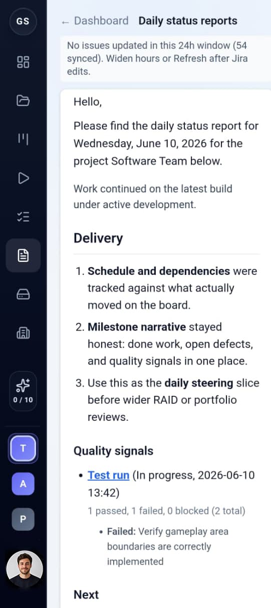 GumStory daily status report